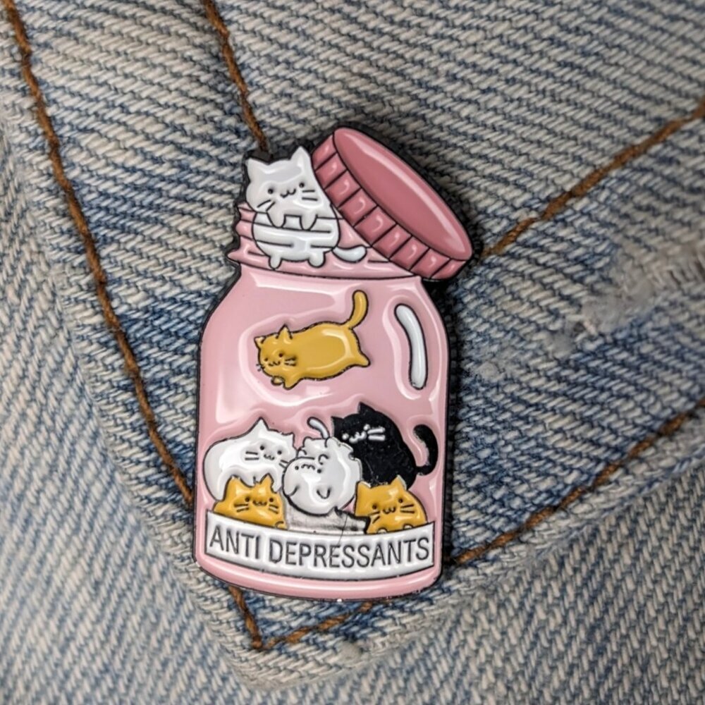 (5/$20) Cat Antidepressants Enamel Pin